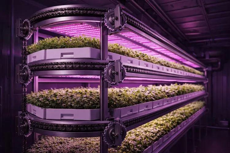 Plants on several levels in the container