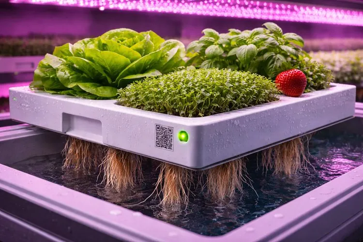 Aeroponics: free roots under a growing tray